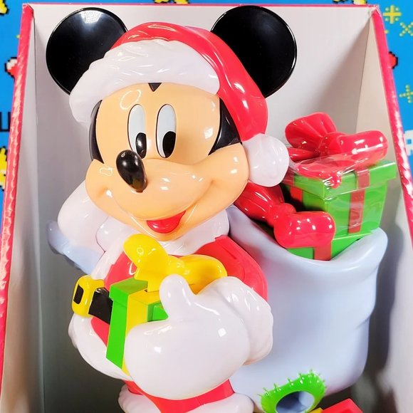 Disney Mickey Mouse 10" Christmas Santa Candy Dispenser Limited Edition New - Picture 6 of 12